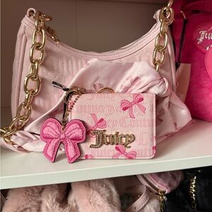 Juicy Couture Simple Sweet Coquette Bow Pink Key & Card Holder